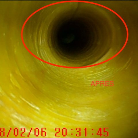 Vue après une intervention sur une canalisation par ASD Canalisation.