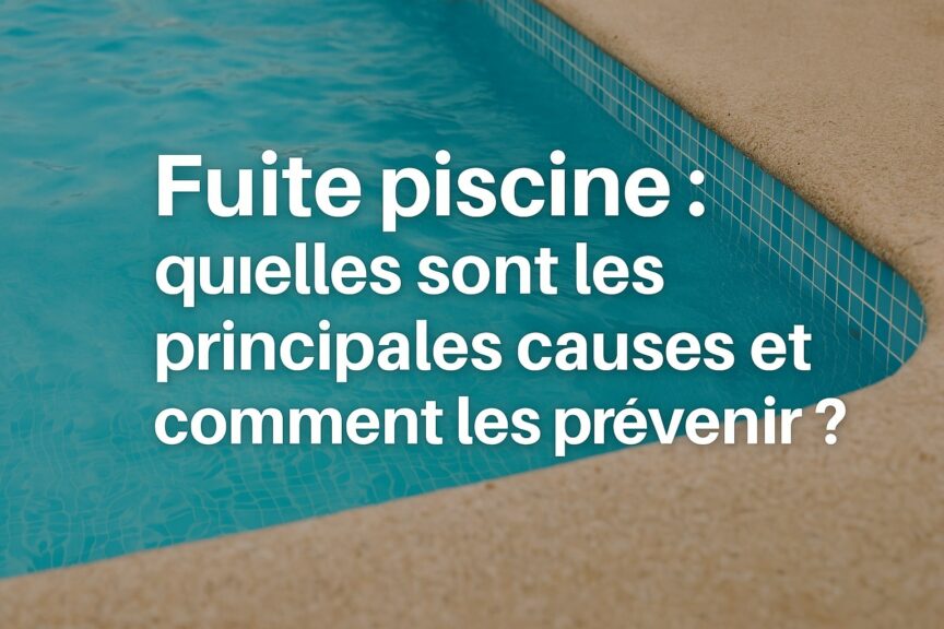 fuite piscine causes fréquentes et prévention Image avec une piscine vue de dessus et texte superposé : « Fuite piscine : causes et prévention » – créée par ASD Canalisation.