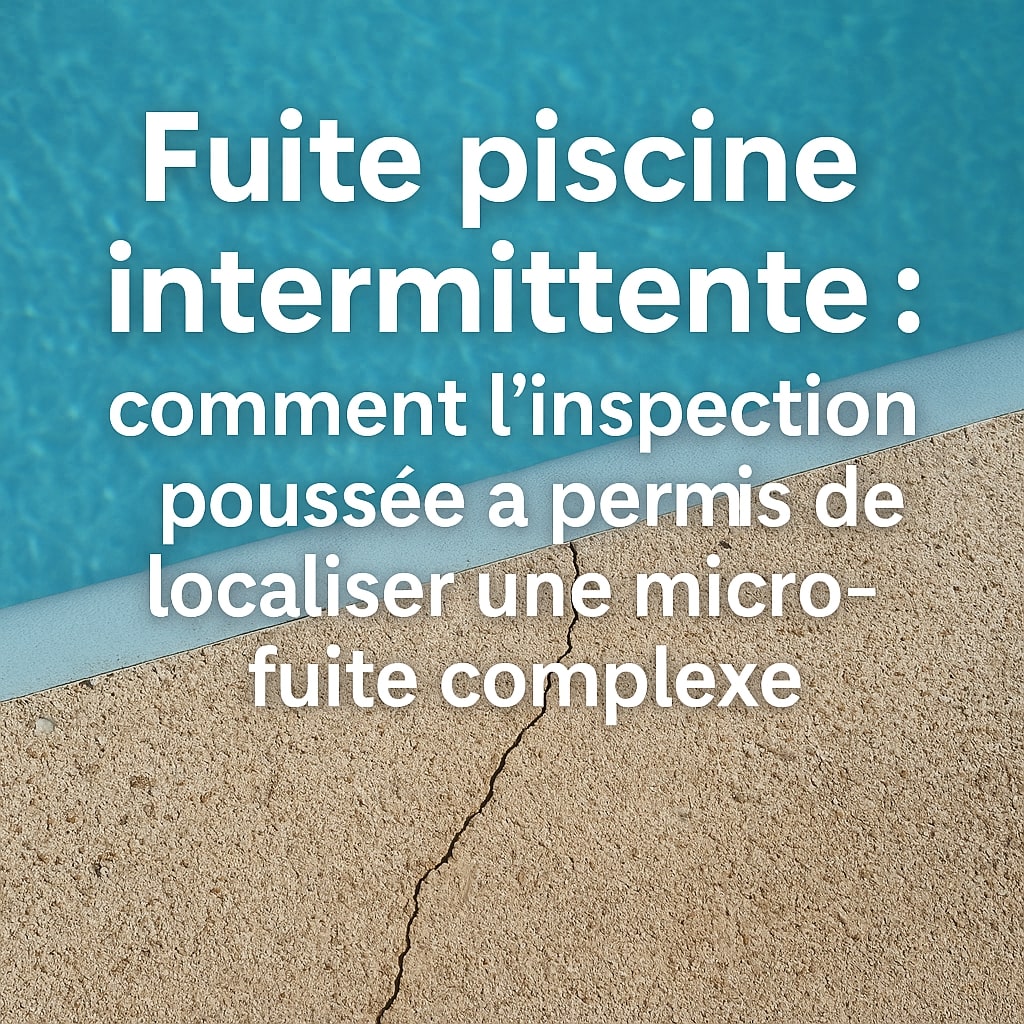 Technicien ASD analysant une fuite intermittente sur une piscine résidentielle