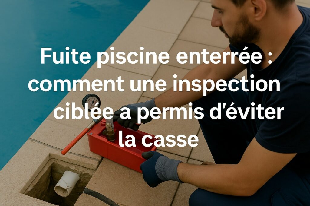 Inspection technique du circuit skimmer sur une piscine présentant deux pincements